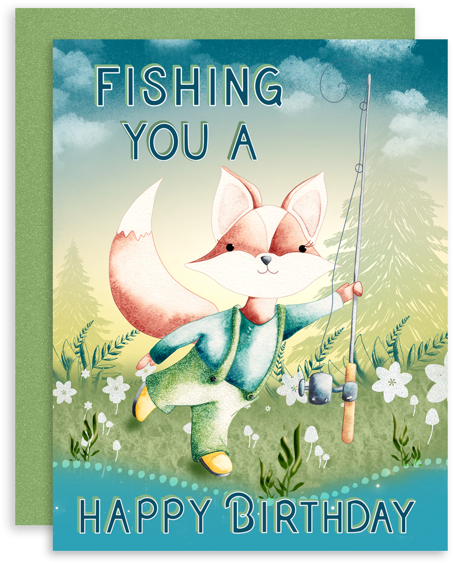 Fishing You a Happy Birthday – Mossy Blue Paper Studio
